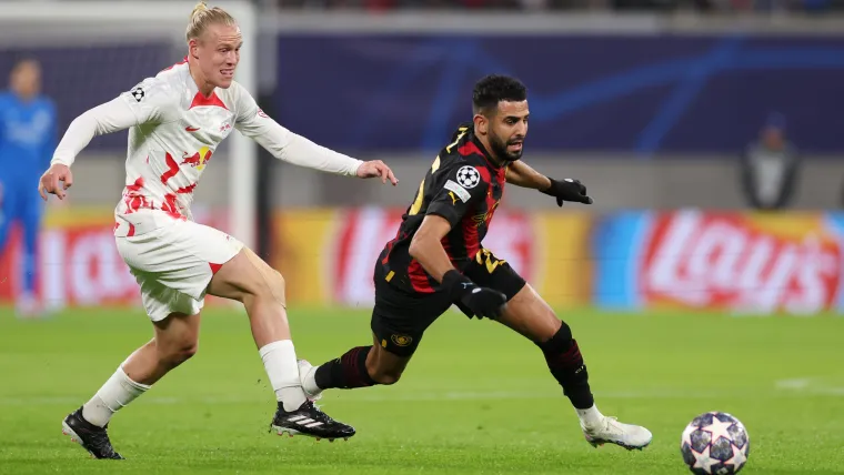 Riyad Mahrez Manchester City Xaver Schlager RB Leipzig 022223