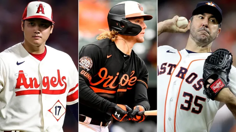 Shohei Ohtani, Gunnar Henderson and Justin Verlander