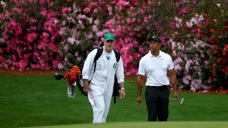 Joe LaCava and Tiger Woods