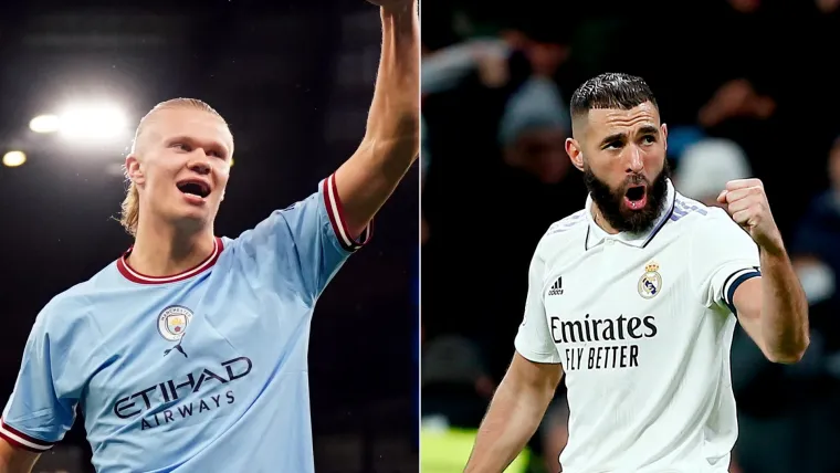 Erling Haaland and Karim Benzema