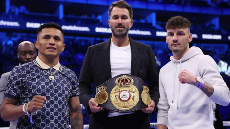 Leigh Wood, Mauricio Lara and Eddie Hearn