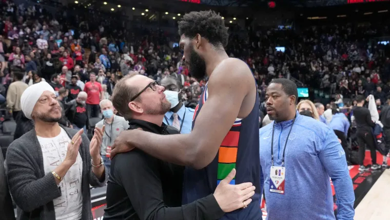 Nick Nurse and Joel Embiid