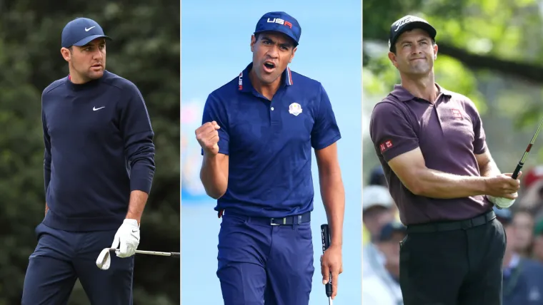 Scottie Scheffler, Tony Finau, Adam Scott