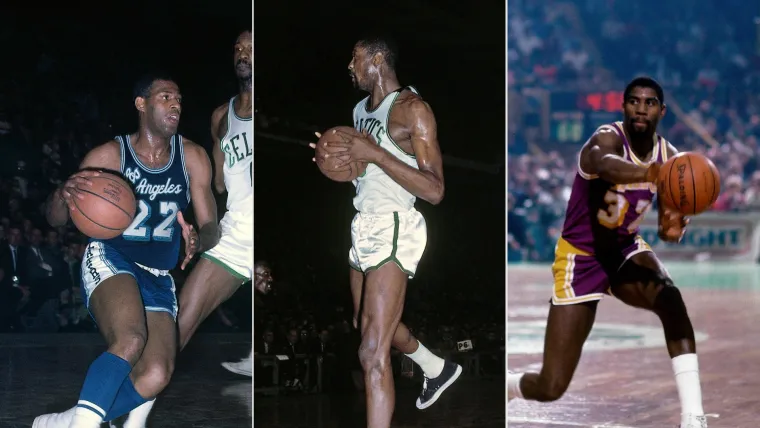 Elgin Baylor, Bill Russell & Magic Johnson