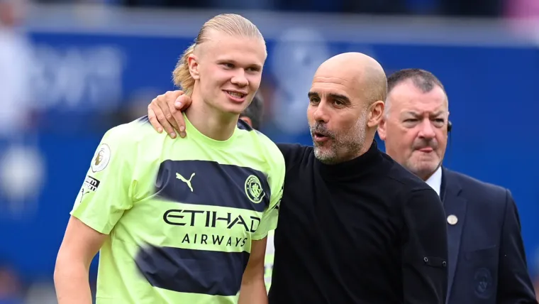 Erling Haaland and Pep Guardiola