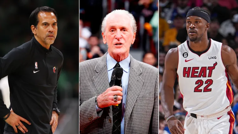 Erik Spoelstra, Pat Riley and Jimmy Butler