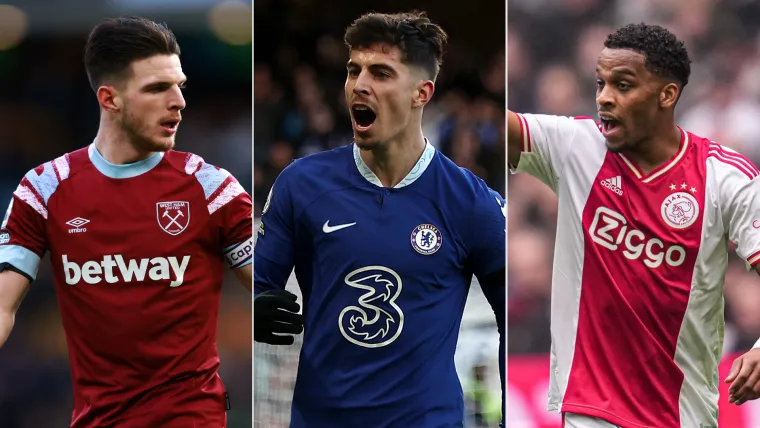 Declan Rice, Kai Havertz and Jurrien Timber