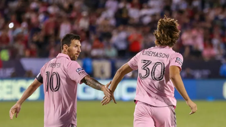 Lionel Messi and Benjamin Cremaschi of Inter Miami