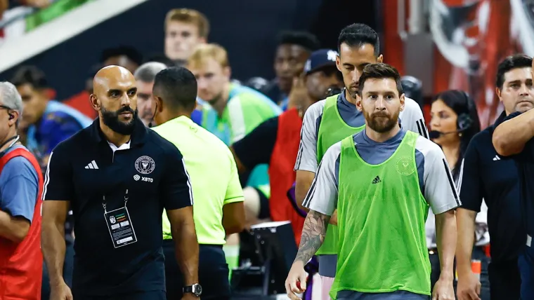 Lionel Messi of Inter Miami with bodyguard