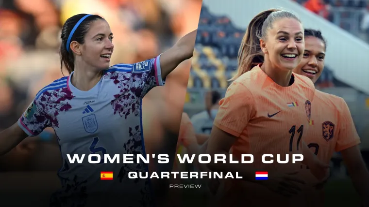 Aitana Bonmati of Spain and Lieke Martens of Netherlands WWC QF split