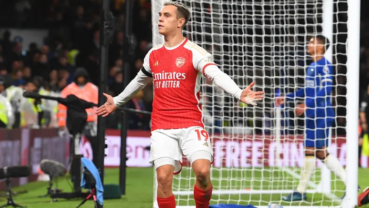 Leandro Trossard after scoring for Arsenal against Chelsea