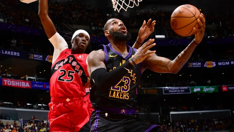 Chris Boucher and LeBron James