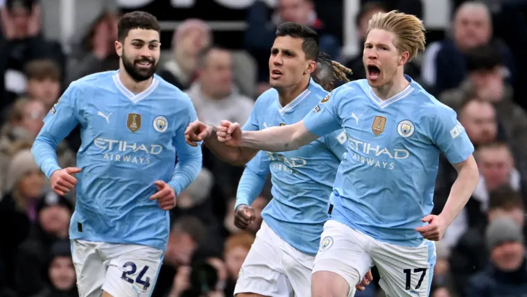 Josko Gvardiol, Rodri and Kevin De Bruyne