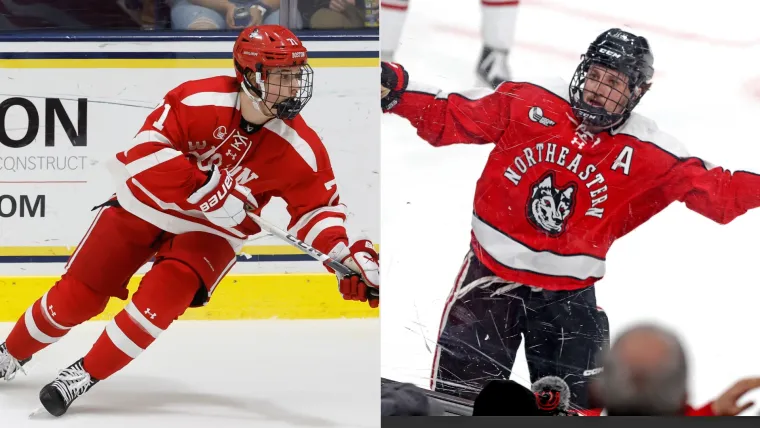 BU's Macklin Celebrini and Northeastern's Gunnarwolfe Fontaine