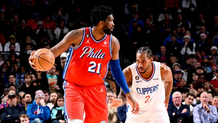 Joel Embiid and Kawhi Leonard