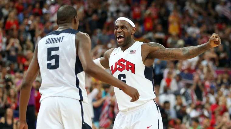 LeBron James Kevin Durant USA Olympics 041524