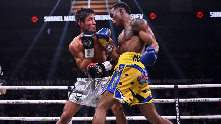 Subriel Matias on the attack against Shohjanon Ergashev