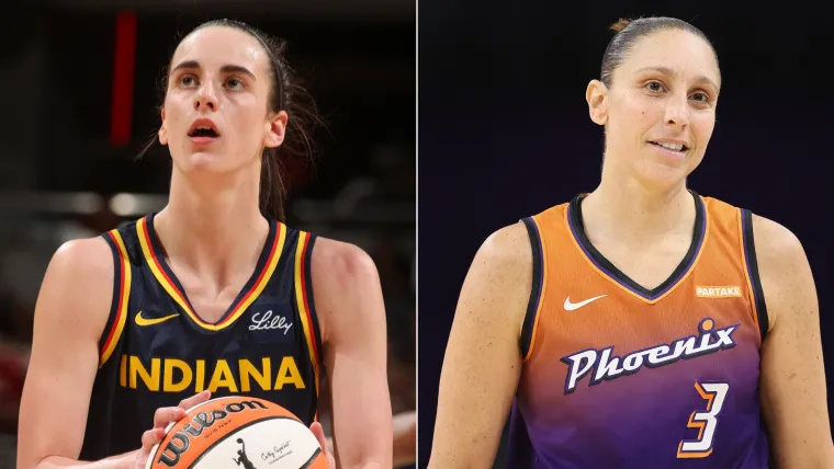 Caitlin Clark (left) and Diana Taurasi (right)