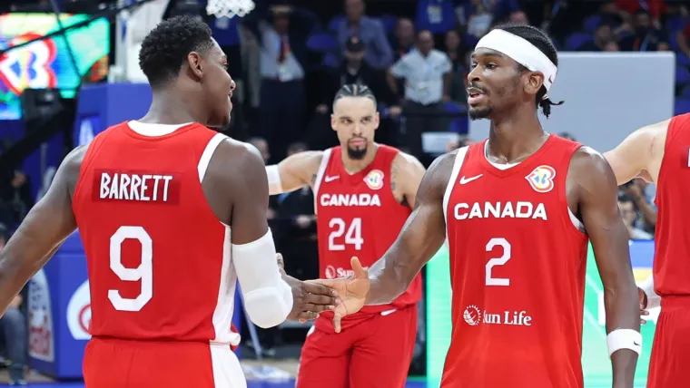 RJ Barrett, Shai Gilgeous-Alexander and Dillon Brooks