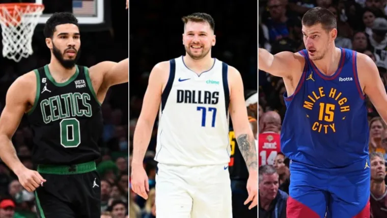 Jayson Tatum, Luka Doncic, and Nikola Jokic