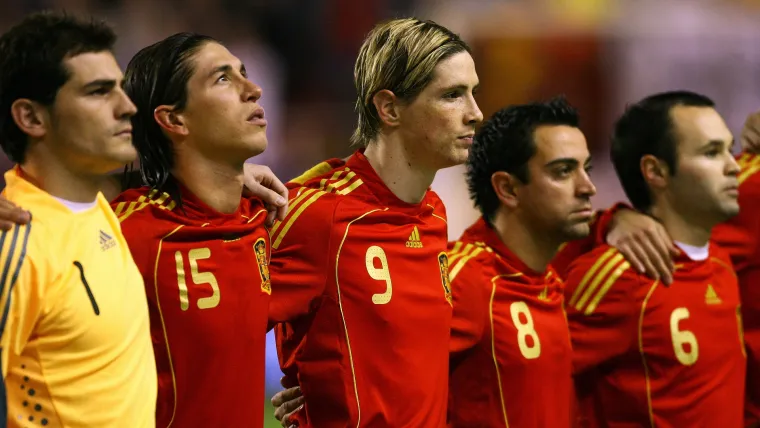 Iker Casillas Sergio Ramos Fernando Torres Xavi Hernandez Andres Iniesta