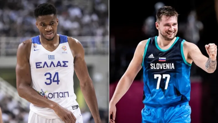 Giannis Antetokounmpo, Luka Doncic Greece Slovenia