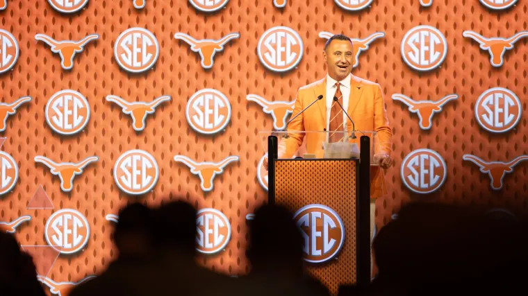 Texas football coach Steve Sarkisian at SEC Media Days