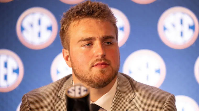 Texas A&M player Trey Zuhn at SEC Media Day