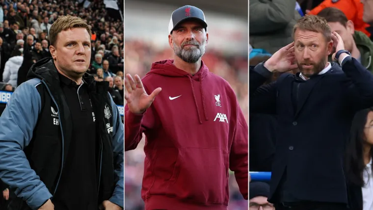 Eddie Howe, Jurgen Klopp and Graham Potter