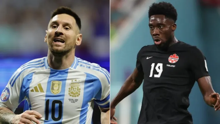 Lionel Messi and Alphonso Davies