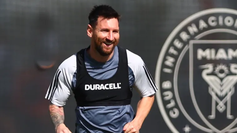 Lionel Messi of Inter Miami at training