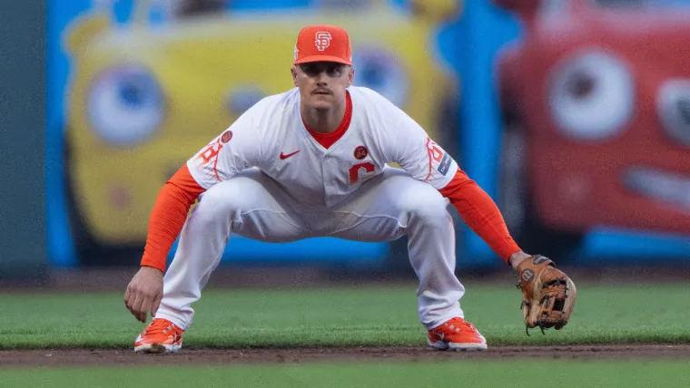 Aug 20, 2024; San Francisco, California, USA; San Francisco Giants third base Matt Chapman (26) during the first inning against the Chicago White Sox at Oracle Park. Mandatory Credit: Stan Szeto-USA TODAY Sports