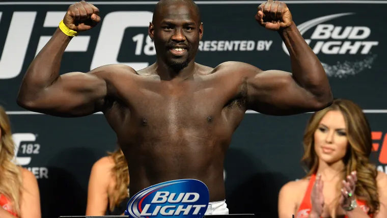 Jan 2, 2015; Las Vegas, NV, USA; Jared Cannonier during the weigh in for his heavyweight bout against Shawn Jordan (not pictured) at the MGM Grand Garden Arena. Mandatory Credit: Jayne Kamin-Oncea-USA TODAY Sports