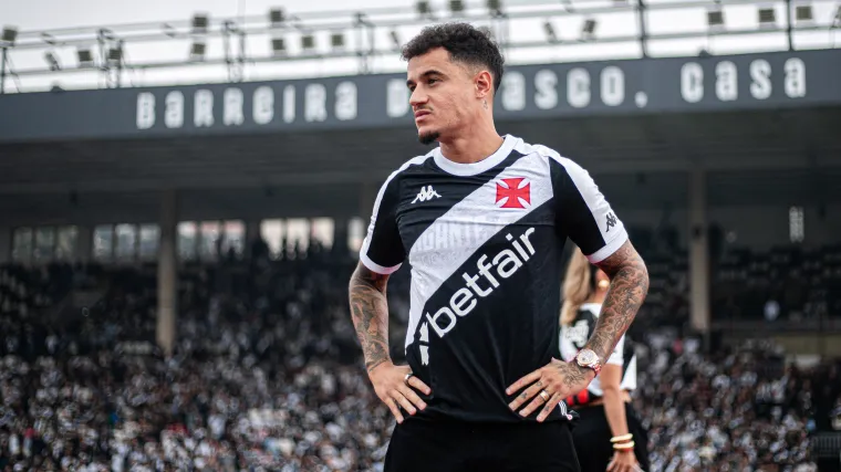 Philippe Coutinho durante apresentação como reforço do Vasco