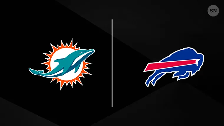 Logos de Dolphins e Bills, da NFL