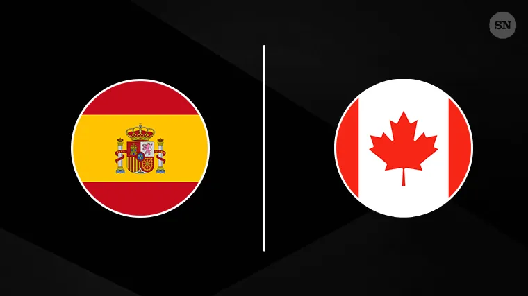 Bandeiras de Espanha e Canadá