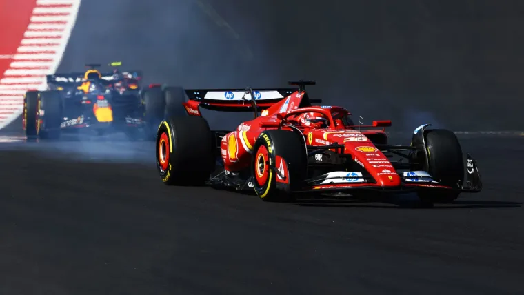 Charles Leclerc ahead of Max Verstappen at the United States Grand Prix