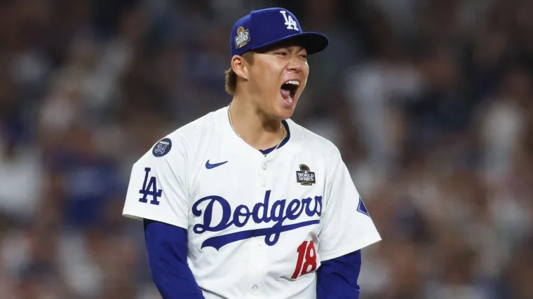 Yoshinobu Yamamoto MLB Dodgers 102624 Getty-AFP-Jiji 山本由伸 ドジャース