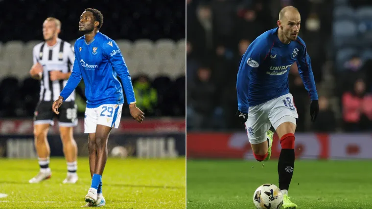 Benjamin Mbunga Kimpioka of St Johnstone, Vaclav Cerny of Rangers 11292024