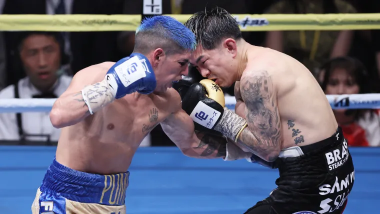 Ioka being hit by Martinez in a fight in July 2024.