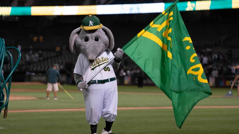 Athletics mascot Stomper 