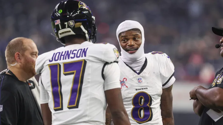 Josh Johnson and Lamar Jackson