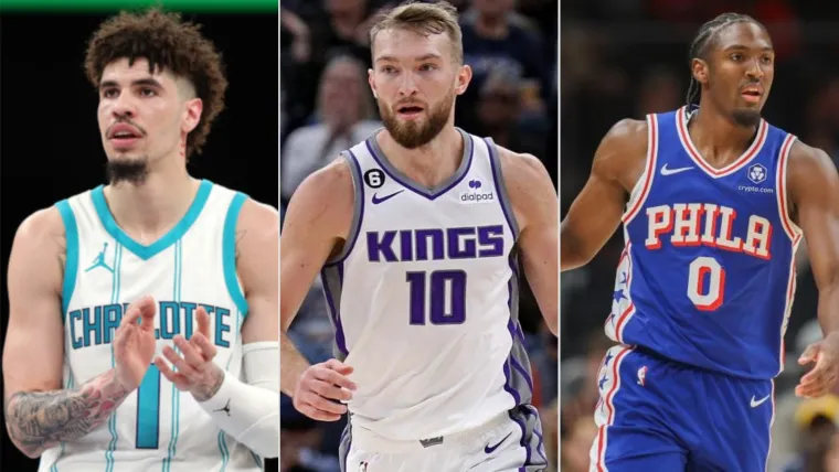 LaMelo Ball, Domantas Sabonis, and Tyrese Maxey