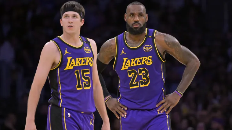 Los Angeles Lakers forward LeBron James, guard Austin Reaves