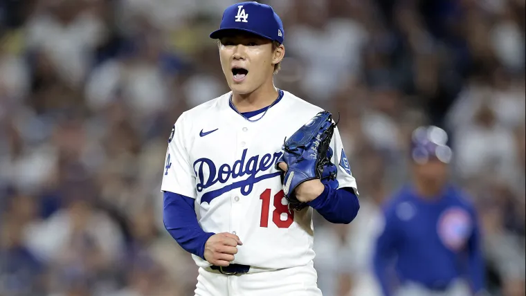 20250412 Yoshinobu Yamamoto 山本由伸 ガッツポーズ 1