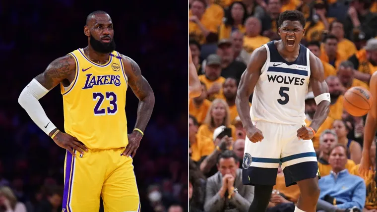 LeBron James and Anthony Edwards