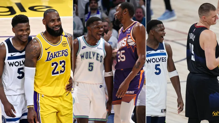 Anthony Edwards, LeBron James, Kevin Durant and Nikola Jokic